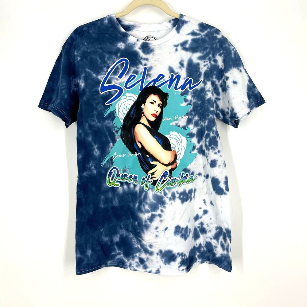 Selena Queen Of‎ Cumbia Portrait Tie Dye T-Shirt Blue Size Medium NWOT